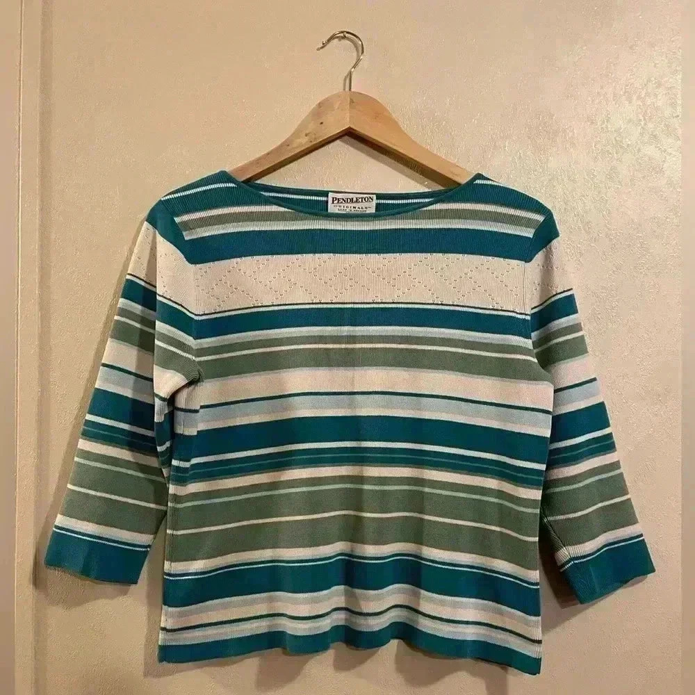 Vintage Pendleton Originals women’s Pointelle Knit Sweater sz MP